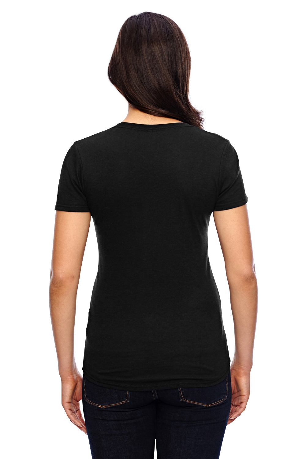 Anvil 6750L Womens Short Sleeve Crewneck T-Shirt Black Back