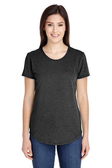 Anvil 6750L Womens Short Sleeve Crewneck T-Shirt Heather Dark Grey Front