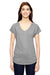 Anvil 6750VL Womens Short Sleeve V-Neck T-Shirt Heather Grey Front