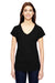 Anvil 6750VL Womens Short Sleeve V-Neck T-Shirt Black Front