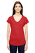 Anvil 6750VL Womens Short Sleeve V-Neck T-Shirt Heather Red Front