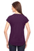 Anvil 6750VL Womens Short Sleeve V-Neck T-Shirt Heather Aubergine Purple Back