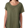 Next Level Womens Dolman Jersey Short Sleeve Scoop Neck T-Shirt - Military Green - Closeout