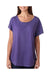Next Level 6760 Womens Dolman Jersey Short Sleeve Scoop Neck T-Shirt Purple Rush Front