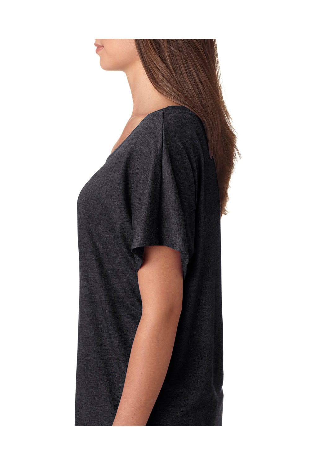 Next Level 6760 Womens Dolman Jersey Short Sleeve Scoop Neck T-Shirt Black Side