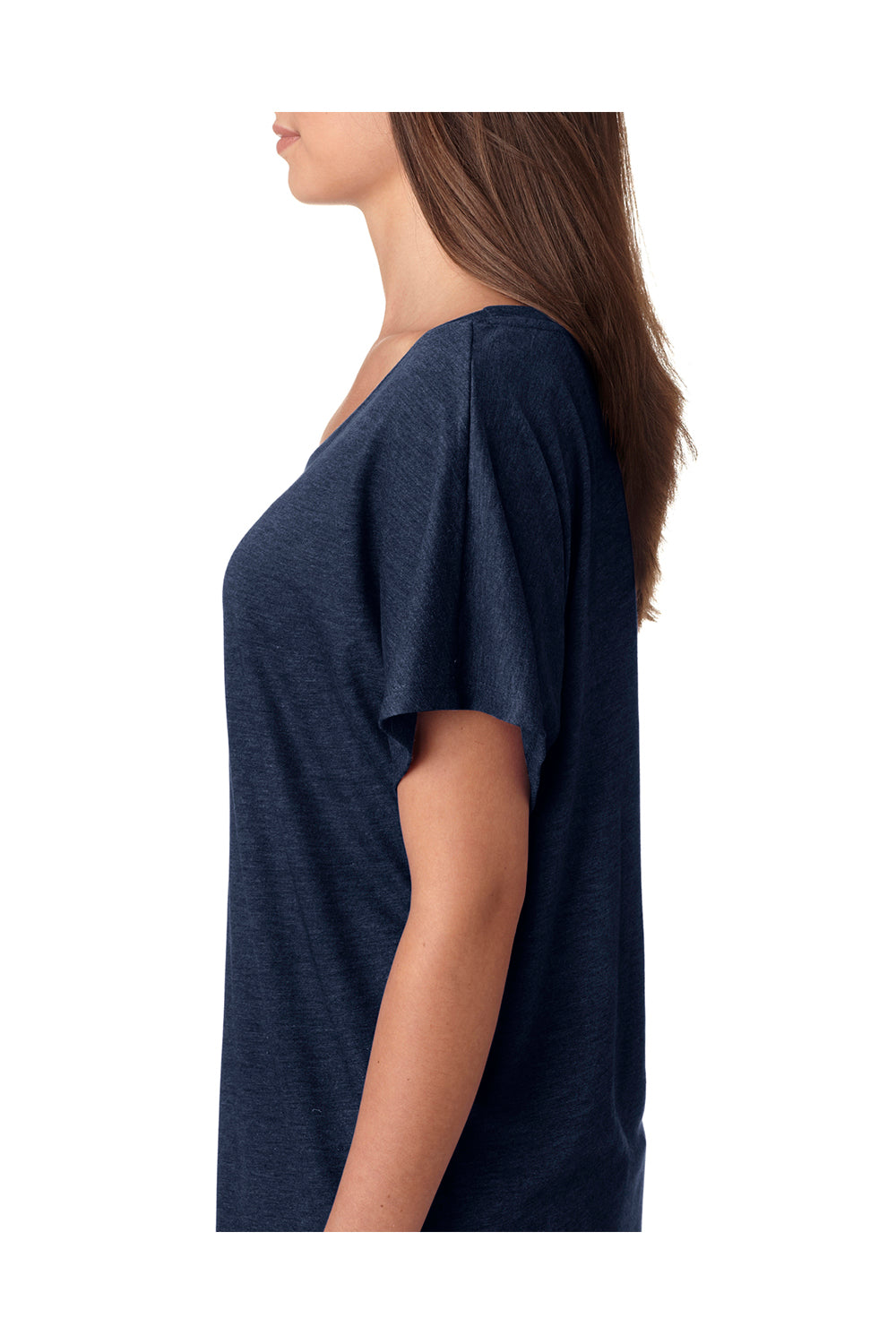 Next Level 6760 Womens Dolman Jersey Short Sleeve Scoop Neck T-Shirt Navy Blue Side