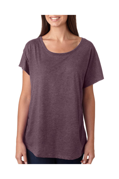 Next Level 6760 Womens Dolman Jersey Short Sleeve Scoop Neck T-Shirt Purple Front