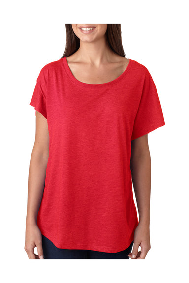 Next Level 6760 Womens Dolman Jersey Short Sleeve Scoop Neck T-Shirt Red Front