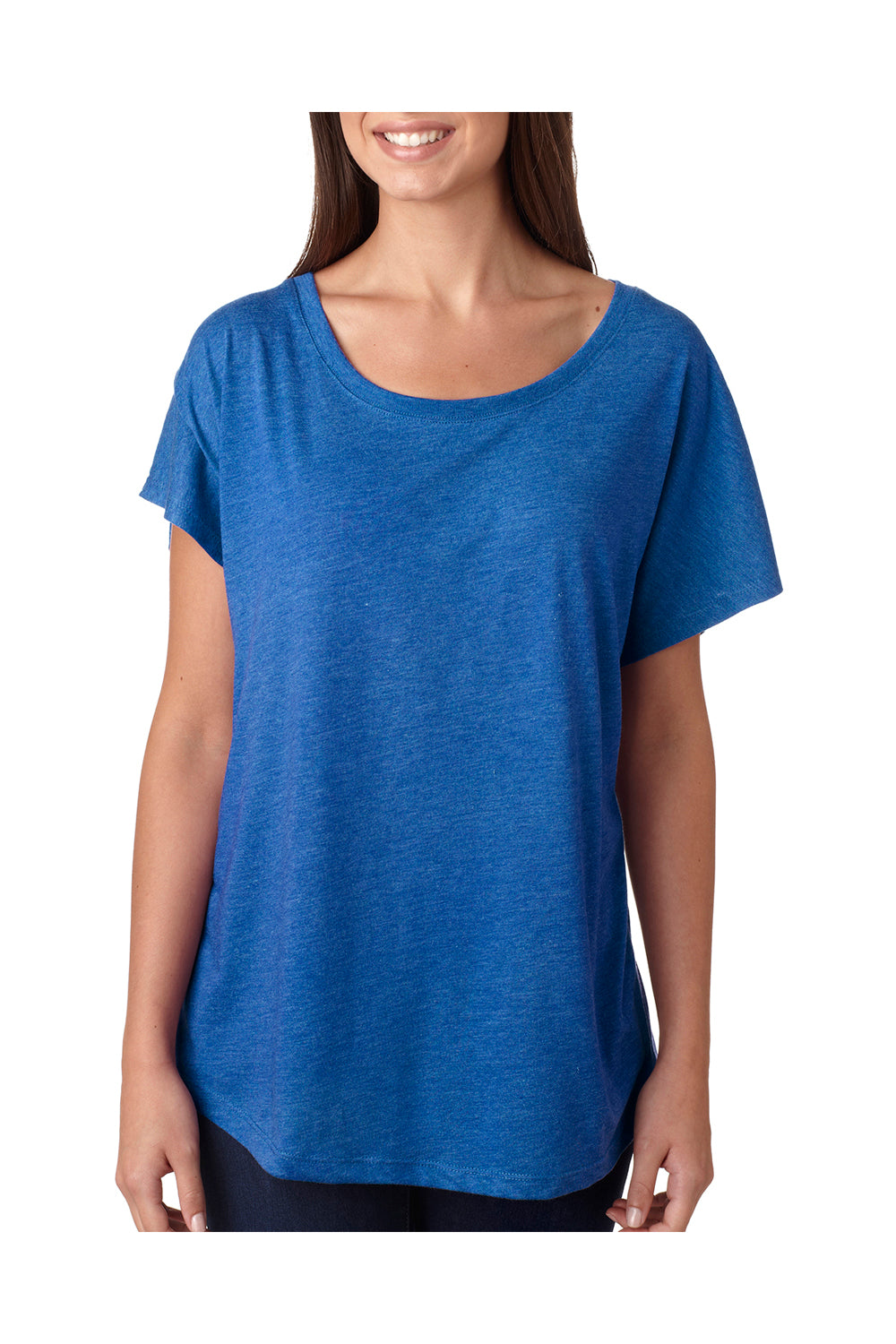 Next Level 6760 Womens Dolman Jersey Short Sleeve Scoop Neck T-Shirt Royal Blue Front
