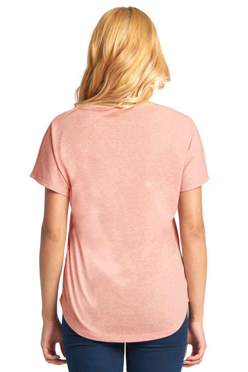 Next Level 6760 Womens Dolman Jersey Short Sleeve Scoop Neck T-Shirt Desert Pink Back