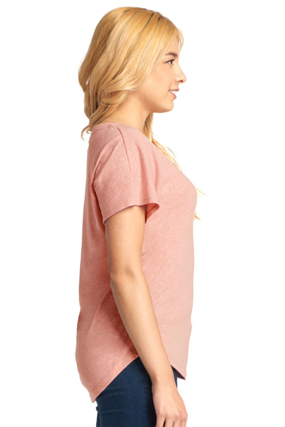 Next Level 6760 Womens Dolman Jersey Short Sleeve Scoop Neck T-Shirt Desert Pink SIde