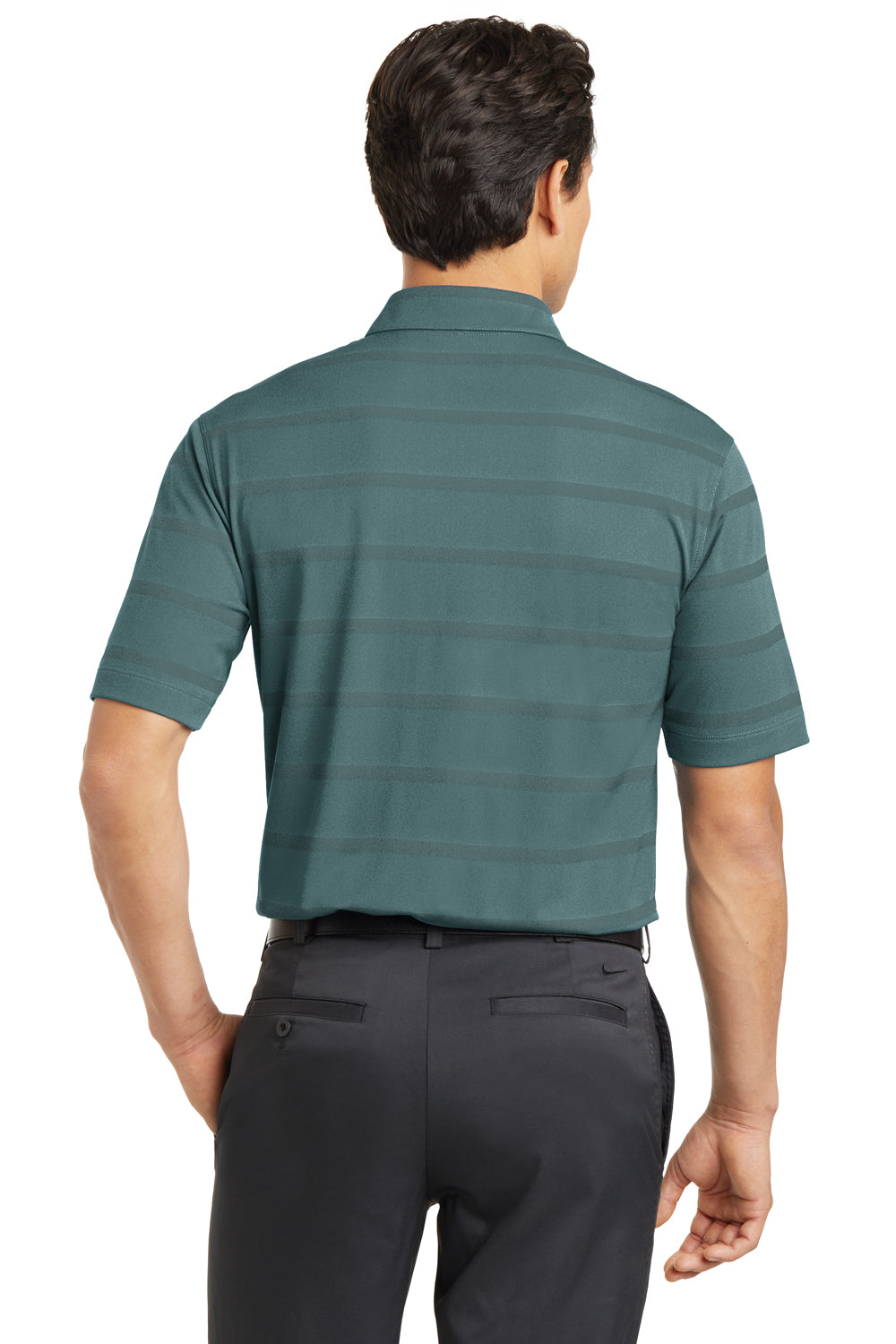 Nike 677786 Mens Dri-Fit Moisture Wicking Short Sleeve Polo Shirt Teal Green/Anthracite Grey Back