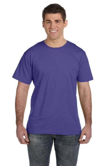 LAT 6901 Mens Fine Jersey Short Sleeve Crewneck T-Shirt Purple Front