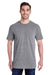 LAT 6901 Mens Fine Jersey Short Sleeve Crewneck T-Shirt Heather Granite Grey Front