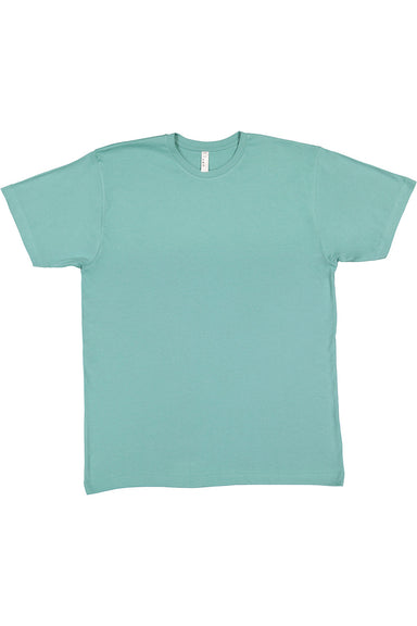 LAT 6901 Mens Fine Jersey Short Sleeve Crewneck T-Shirt Saltwater Green Flat Front