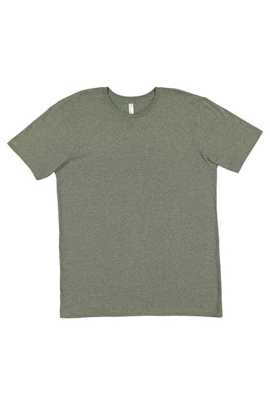 LAT 6901 Mens Fine Jersey Short Sleeve Crewneck T-Shirt Bamboo Blackout Green Flat Front