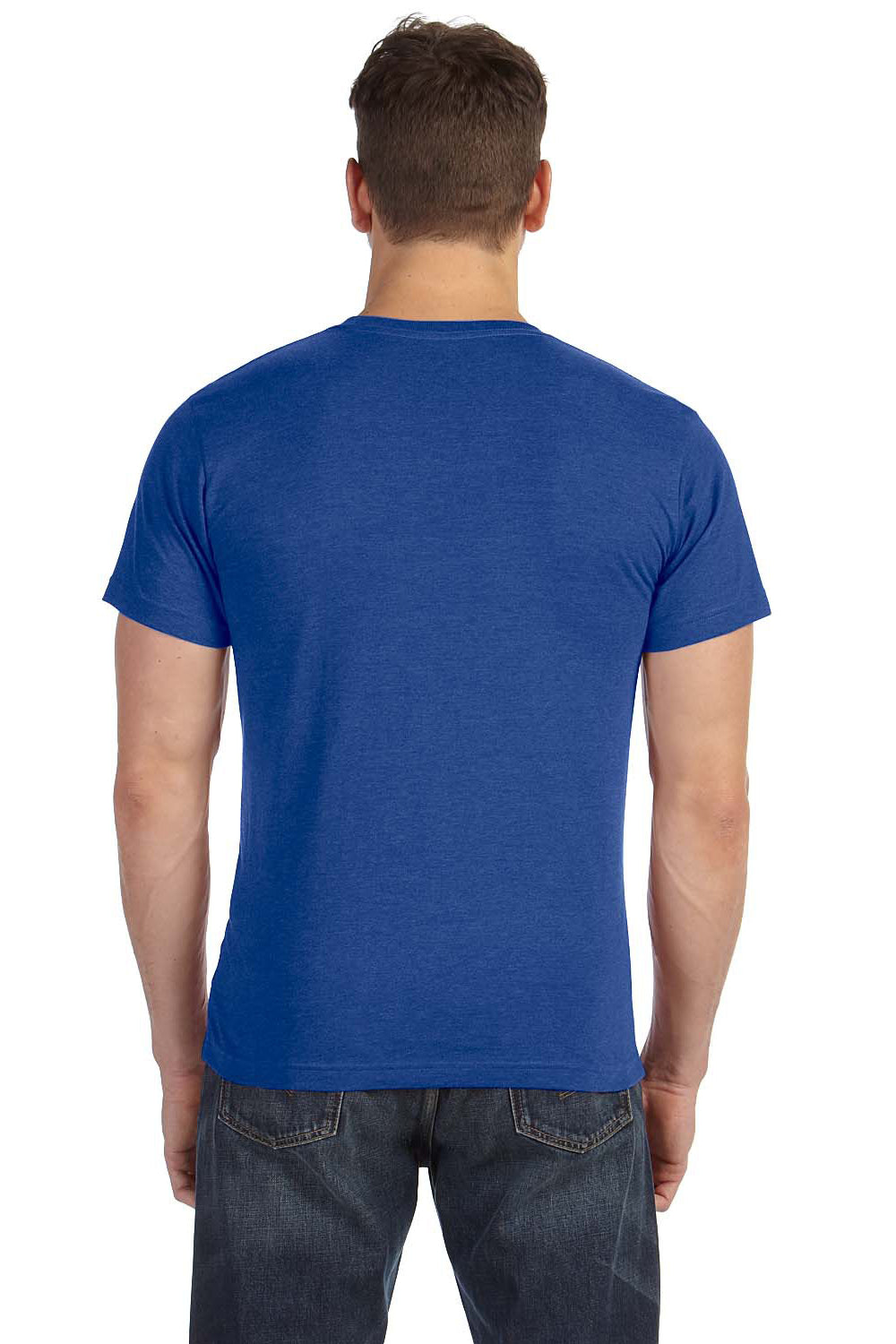 LAT 6905 Mens Fine Jersey Short Sleeve Crewneck T-Shirt Royal Blue Back