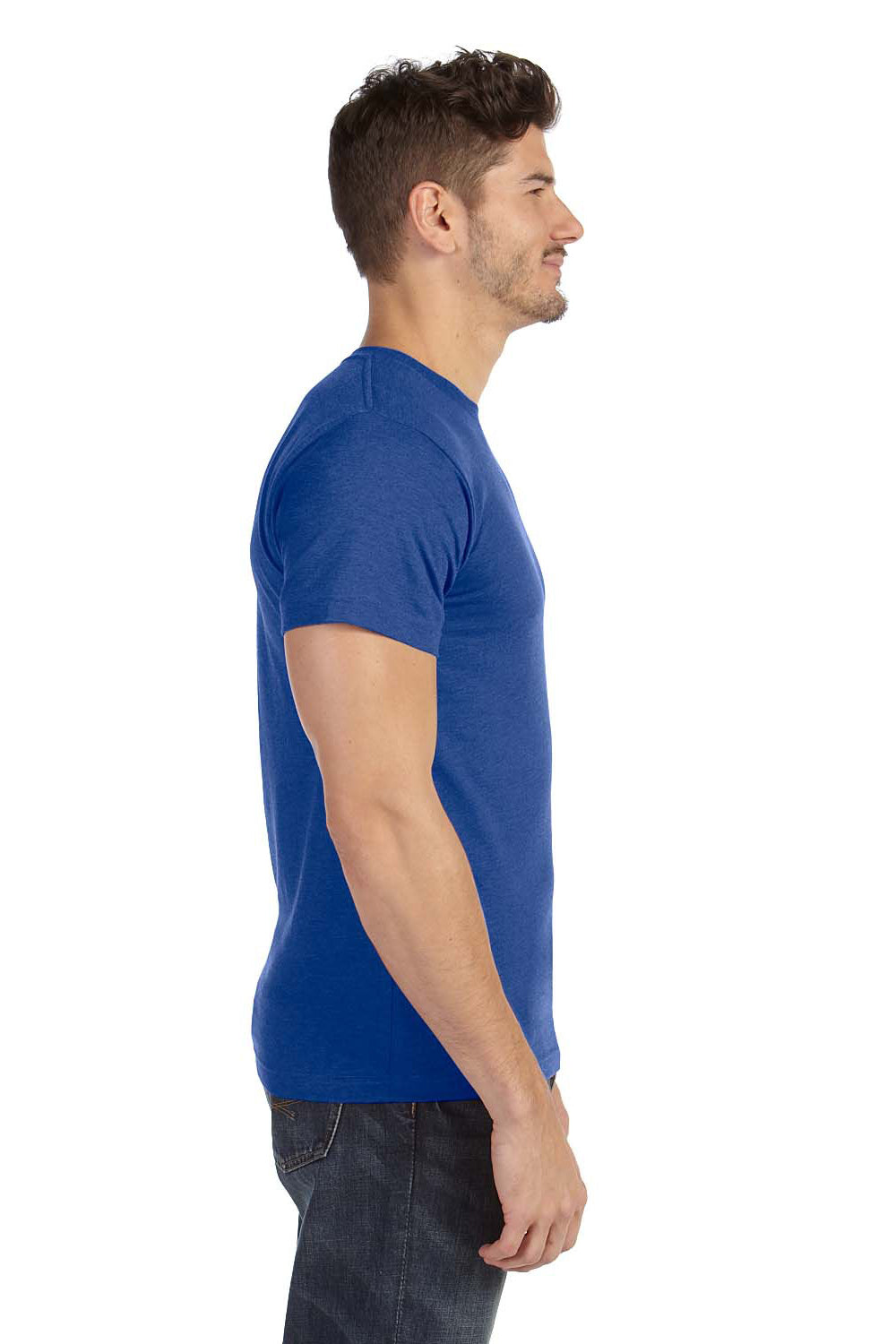 LAT 6905 Mens Fine Jersey Short Sleeve Crewneck T-Shirt Royal Blue Side