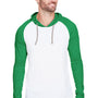 LAT Mens Fine Jersey Hooded Sweatshirt - White/Green