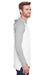 LAT 6917 Mens Fine Jersey Hooded Sweatshirt White/Heather Grey Side