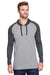 LAT 6917 Mens Fine Jersey Hooded Sweatshirt Heather Dark Grey/Smoke Grey Front
