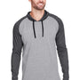 LAT Mens Fine Jersey Hooded Sweatshirt - Heather Dark Grey/Vintage Smoke Grey