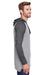 LAT 6917 Mens Fine Jersey Hooded Sweatshirt Heather Dark Grey/Smoke Grey Side
