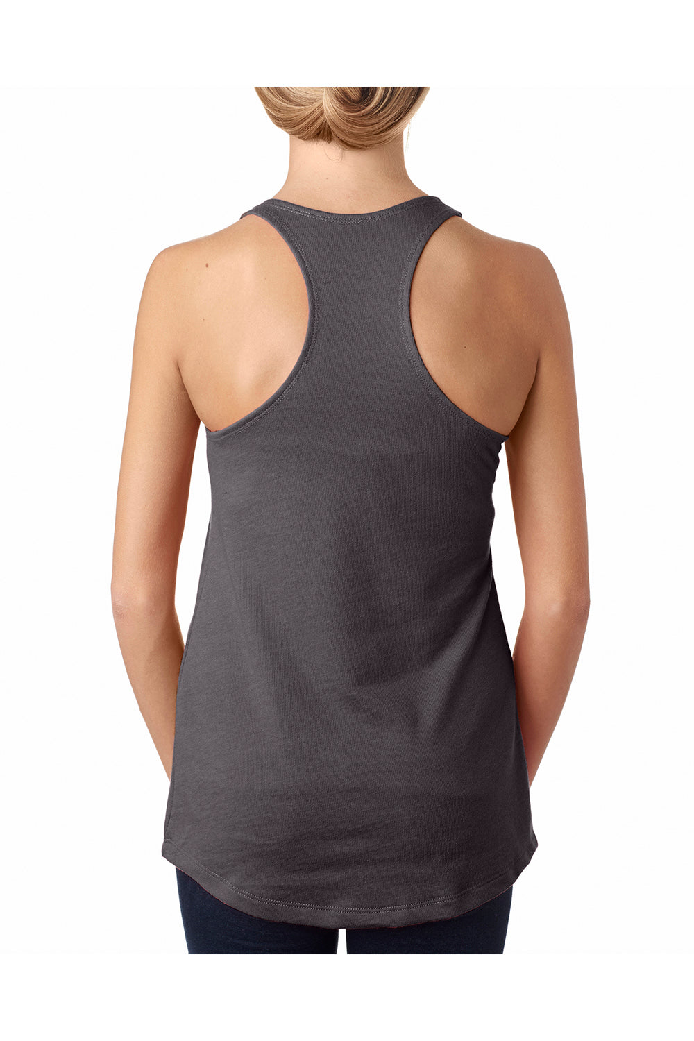 Next Level 6933 Womens French Terry Tank Top Dark Grey Back