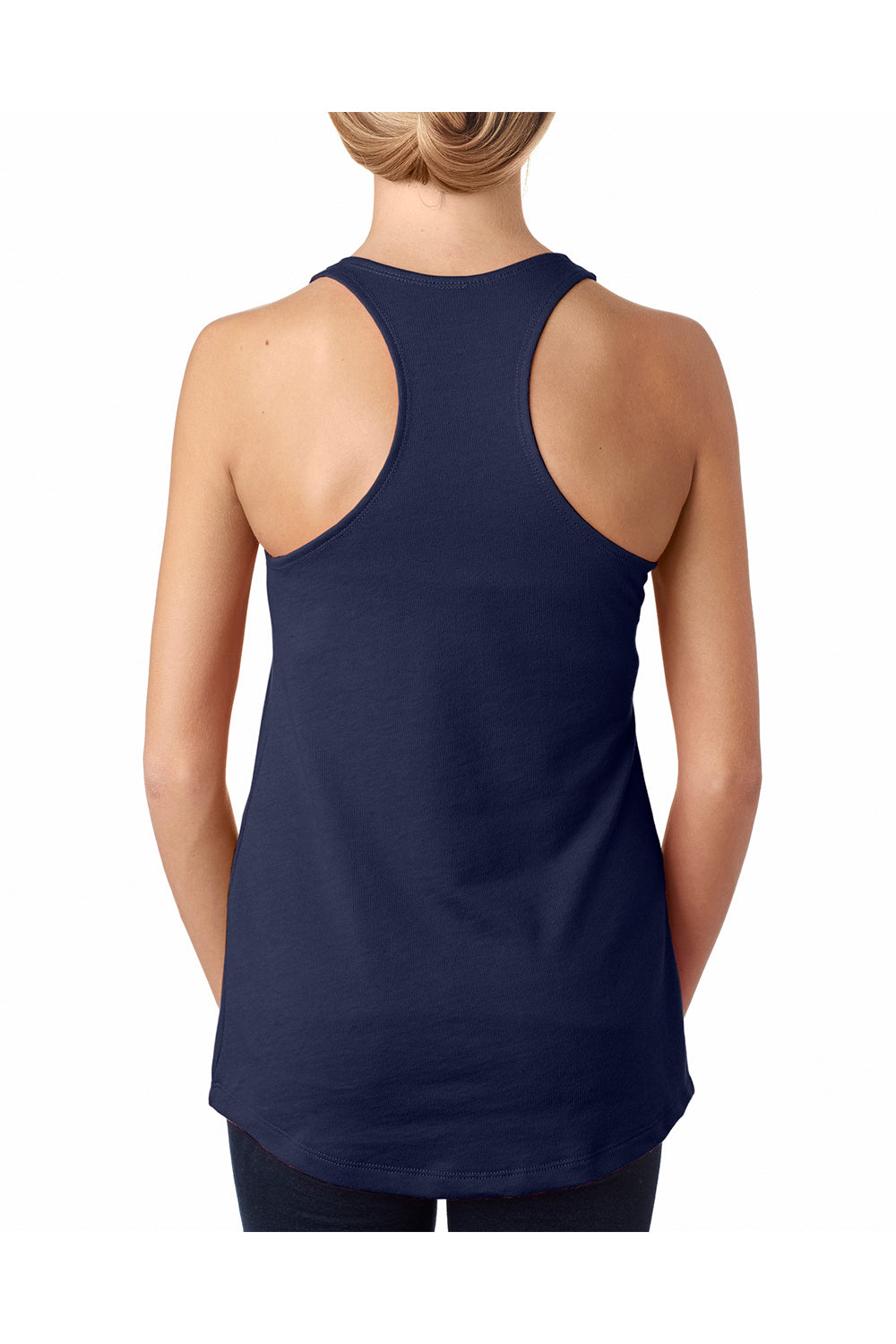 Next Level 6933 Womens French Terry Tank Top Navy Blue Back