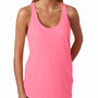 Next Level Womens French Terry Tank Top - Heather Neon Pink - Closeout