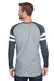 LAT 6934 Mens Gameday Mash Up Fine Jersey Long Sleeve Crewneck T-Shirt Heather Vintage Grey/Navy Blue Back