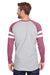 LAT 6934 Mens Gameday Mash Up Fine Jersey Long Sleeve Crewneck T-Shirt Heather Vintage Grey/Red Back