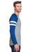 LAT 6934 Mens Gameday Mash Up Fine Jersey Long Sleeve Crewneck T-Shirt Heather Vintage Grey/Royal Blue Side