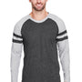 LAT Mens Gameday Mash Up Fine Jersey Long Sleeve Crewneck T-Shirt - Vintage Smoke Grey/Heather Grey