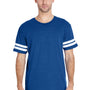 LAT Mens Fine Jersey Short Sleeve Crewneck T-Shirt - Vintage Royal Blue/White