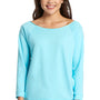 Next Level Womens French Terry 3/4 Sleeve Wide Neck T-Shirt - Cancun Blue - Closeout