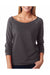 Next Level 6951 Womens French Terry 3/4 Sleeve Wide Neck T-Shirt Dark Grey Front