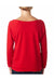 Next Level 6951 Womens French Terry 3/4 Sleeve Wide Neck T-Shirt Red Back