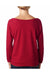Next Level 6951 Womens French Terry 3/4 Sleeve Wide Neck T-Shirt Scarlet Red Back