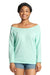 Next Level 6951 French Terry 3/4 Sleeve Wide Neck T-Shirt Mint Green Front