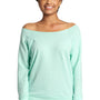 Next Level Womens French Terry 3/4 Sleeve Wide Neck T-Shirt - Mint Green - Closeout