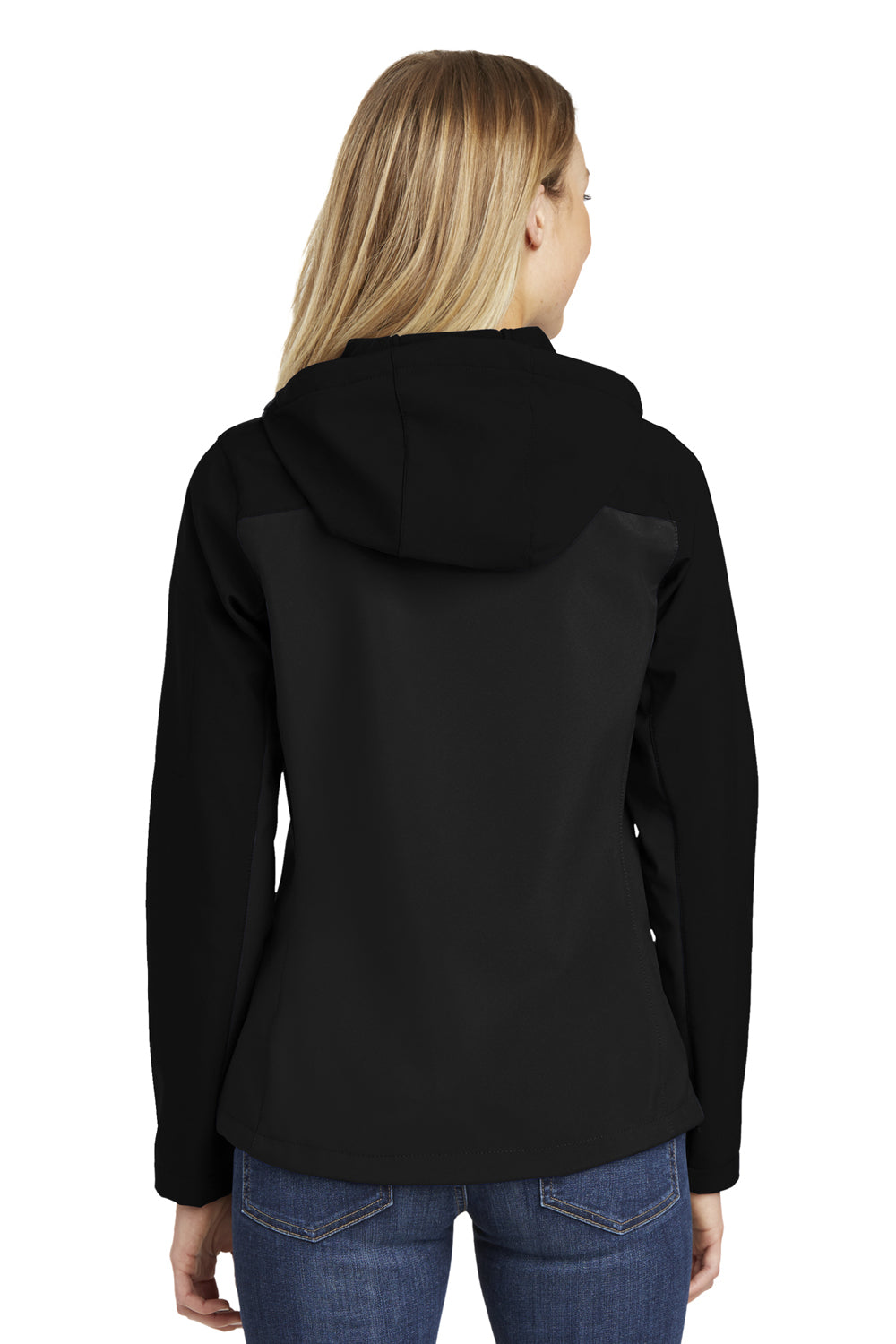 Port Authority L335 Womens Core Wind & Water Resistant Full Zip Hooded Jacket Black Back