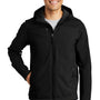 Port Authority Mens Core Wind & Water Resistant Full Zip Hooded Jacket - Black