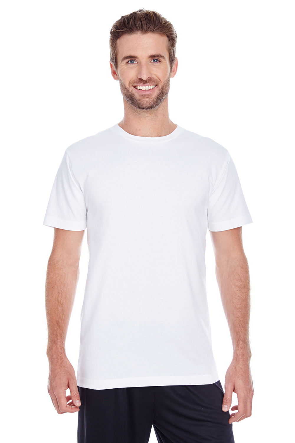 LAT 6980 Mens Premium Jersey Short Sleeve Crewneck T-Shirt White Front