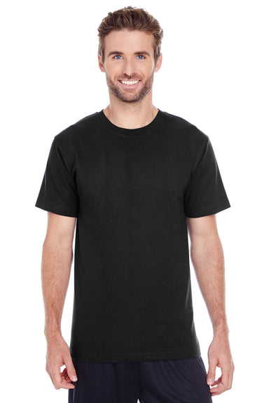 LAT 6980 Mens Premium Jersey Short Sleeve Crewneck T-Shirt Black Front