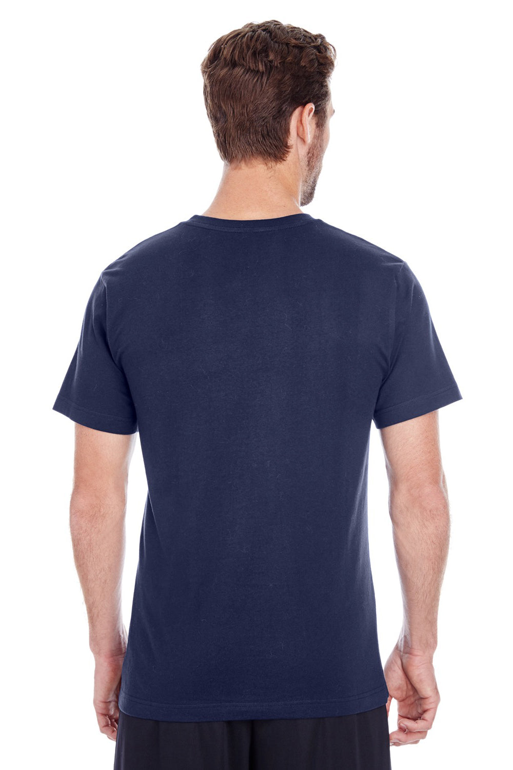 LAT 6980 Mens Premium Jersey Short Sleeve Crewneck T-Shirt Navy Blue Back