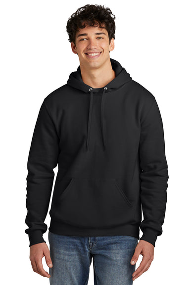 Jerzees 700M Mens Eco Premium Hooded Sweatshirt Hoodie Ink Black Front