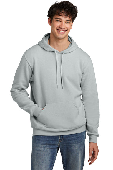 Jerzees 700M Mens Eco Premium Hooded Sweatshirt Hoodie Heather Frost Grey Front