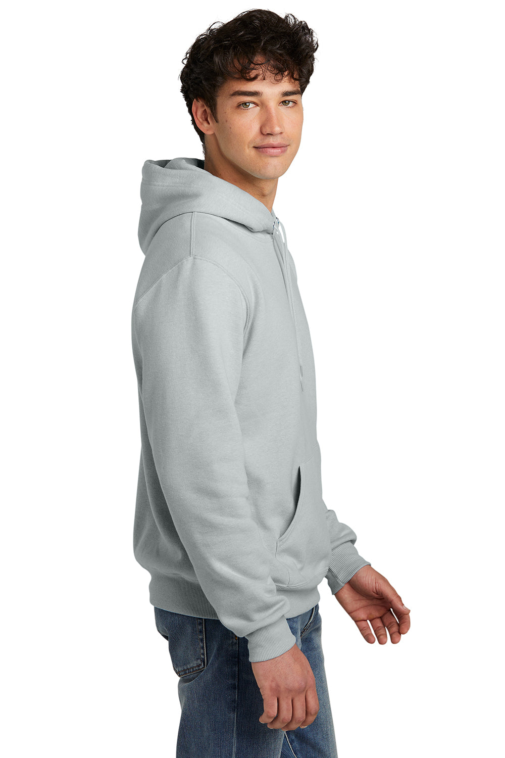 Jerzees 700M Mens Eco Premium Hooded Sweatshirt Hoodie Heather Frost Grey Side