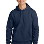 Jerzees Mens Eco Premium Moisture Wicking Hooded Sweatshirt Hoodie - Navy Blue